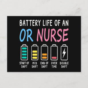 Carte Postale Durée de vie de la batterie d'un graphique d'humou