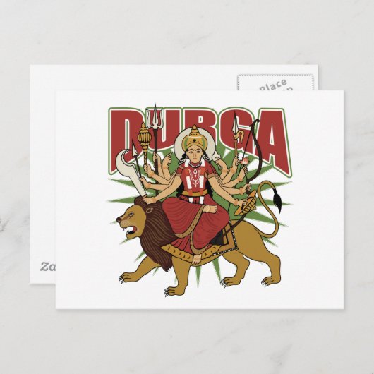 Carte Postale Durga hindou (Devant / Derrière)