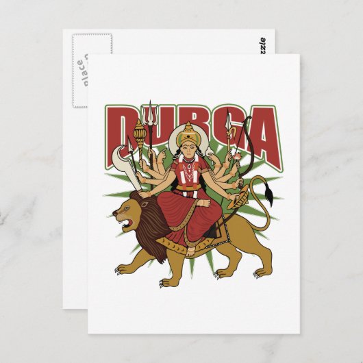 Carte Postale Durga hindou (Devant / Derrière)