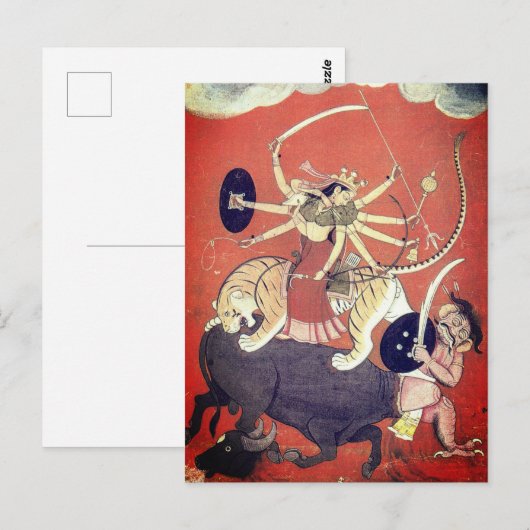 Carte Postale Durga - Mère déesse (Devant / Derrière)