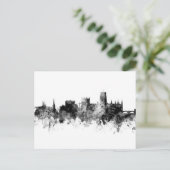 Carte Postale Durham England Skyline Cityscape Black White (Debout devant)