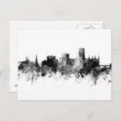 Carte Postale Durham England Skyline Cityscape Black White (Devant / Derrière)