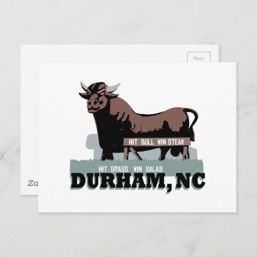 Carte Postale Durham NC Bull (Devant / Derrière)