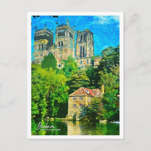Carte Postale Durham Royaume-Uni Belle peinture à l'huile (Devant)