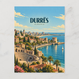Carte Postale Durrës Albanie Art de Voyage Vintage