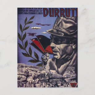 Carte Postale Durruti Espagne guerre civile poster original 1936