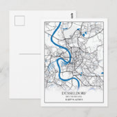 Carte Postale Dusseldorf Deutschland City Plan Voyager Simple (Devant / Derrière)