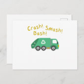 Carte Postale Dusting Car Garbage Man Garbage Collection Dust (Devant / Derrière)