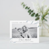 Carte Postale Dusty bleu vert photo changer la date (Debout devant)