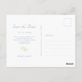 Carte Postale Dusty Blue | Boho Arch Gold Floral Mariage (Dos)
