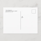 Carte Postale Dusty Blue Dark Navy Floral Faire-part de mariage (Dos)