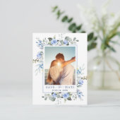 Carte Postale Dusty Blue Elegant Eucalyptus PHOTO Enregistrer la (Debout devant)