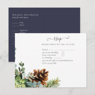 Carte Postale Dusty Blue Mariage Eucalyptus Budget vert