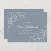 Carte Postale Dusty Blue Minimalist Nouvelle adresse (Devant / Derrière)