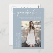 Carte Postale Dusty Blue Minimalist Script Elle L'A Fait Photo G (Devant / Derrière)