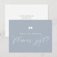 Dusty Blue Ribbon Bow Tu Seras Ma Fille Fleur