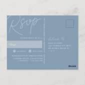 Carte Postale Dusty Blue | Script Watermark Meice Choice RSVP (Dos)