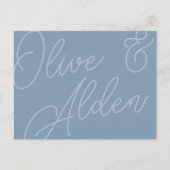 Carte Postale Dusty Blue | Script Watermark Meice Choice RSVP (Devant)