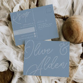 Carte Postale Dusty Blue | Script Watermark RSVP
