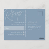 Carte Postale Dusty Blue | Script Watermark RSVP (Dos)