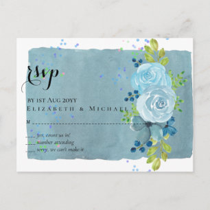 Carte Postale Dusty Blue Turquoise Mariage Trending Budget