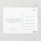 Carte Postale Dusty Boho | Remerciements de mariage en bleu et v (Dos)