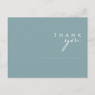Carte Postale Dusty Boho Remerciements de mariage en bleu et v
