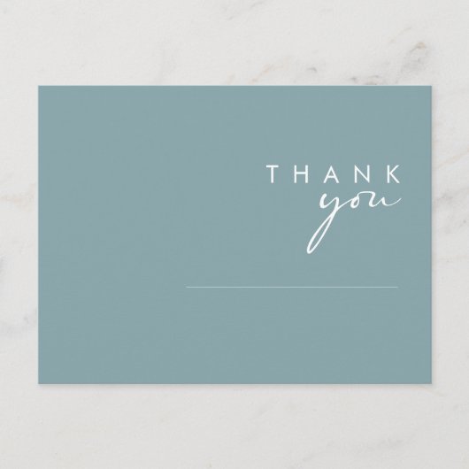 Carte Postale Dusty Boho | Remerciements de mariage en bleu et v (Devant)