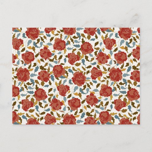 Carte Postale Dusty Elegant Golden Red Rose Mariage (Devant)