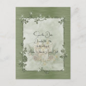 Carte Postale Dusty Green Shiny Elegant Sparkly Save the Date (Devant)