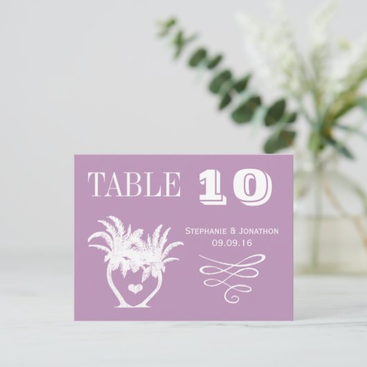 Carte Postale Dusty Lavender Purple Beach Destination Mariage (Debout devant)