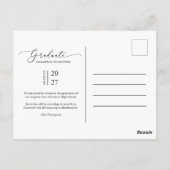 Carte Postale Dusty Pink Script Graduate photo Faire-part (Dos)