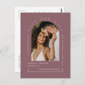 Carte Postale Dusty Purple Boho Arch Photo QR Code Enregistrer n (Devant / Derrière)