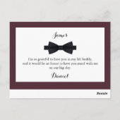 Carte Postale Dusty Rose Bourgogne Best Man Request Card (Dos)