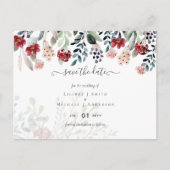 Carte Postale Dusty Rose Bourgogne Floral Mariage (Devant)