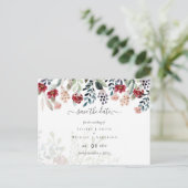 Carte Postale Dusty Rose Bourgogne Floral Mariage (Debout devant)