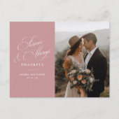 Carte Postale Dusty Rose pour toujours et toujours Mariage Merci (Devant)