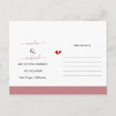 Carte Postale Dusty rose rose fleurs arch mariage Enregistrer la (Dos)