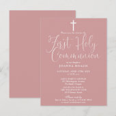 Carte Postale Dusty Rose Rose Première Sainte Communion Sauver L (Devant / Derrière)