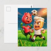 Carte Postale Dutch tulip versus German beer glass soccer duel (Devant / Derrière)