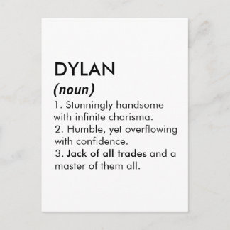 Carte Postale Dylan name, Editable name, Custom name