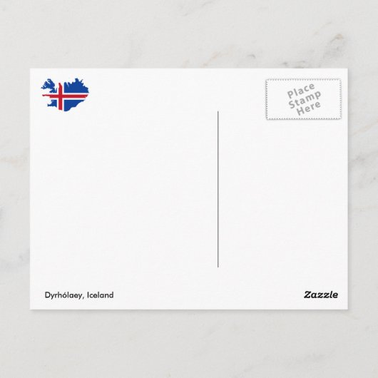 Carte Postale Dyrhólaey, Islande (Dos)