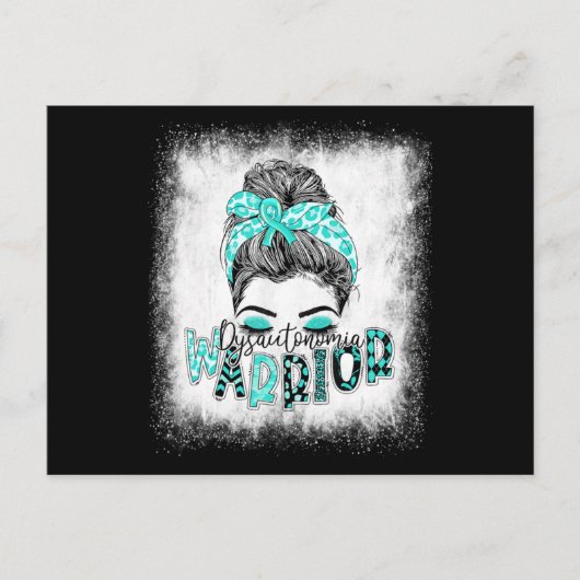 Carte Postale Dysautonomia Bleached Warriia Messy Bun Turquoise (Devant)