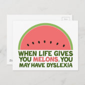 Carte Postale Dyslexie drôle (Devant / Derrière)