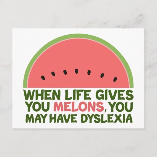 Carte Postale Dyslexie drôle (Devant)