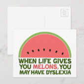 Carte Postale Dyslexie drôle (Devant / Derrière)