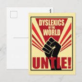 Carte Postale Dyslexiques du monde untie ! propagande soviétique (Devant / Derrière)