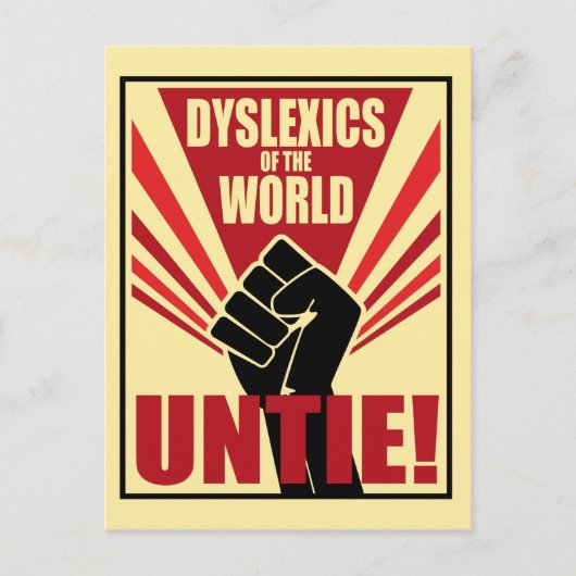 Carte Postale Dyslexiques du monde untie ! propagande soviétique (Devant)