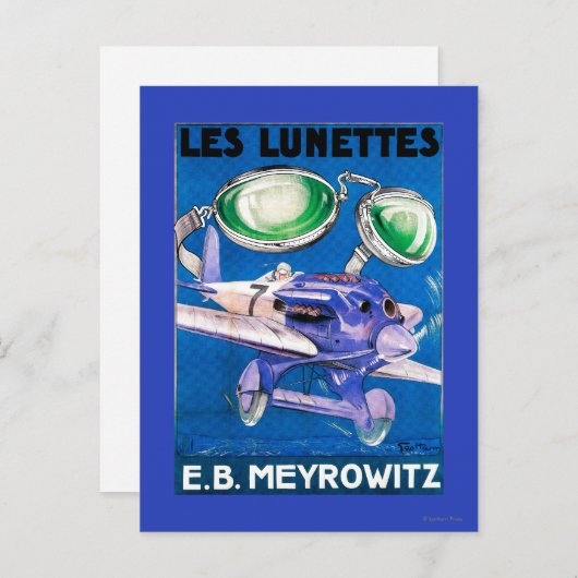 Carte Postale E.B. Meyrowitz Flying Goggles Publicité (Devant / Derrière)