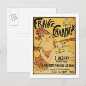 Carte Postale E. Debray Champagne Publicité (Devant / Derrière)